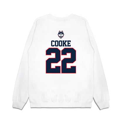 UConn - NCAA Baseball : Ian Cooke - USA Raglan Premium Crewneck Sweatshirt-1