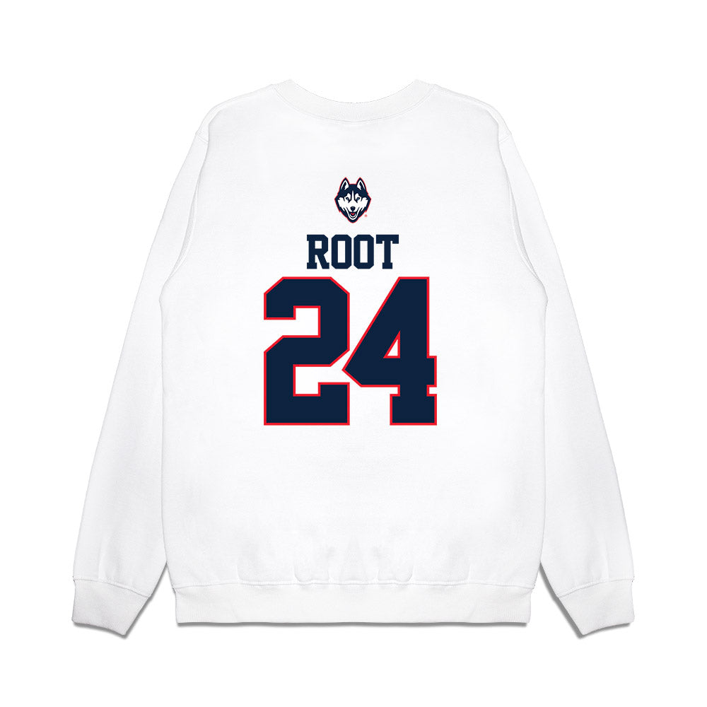 UConn - NCAA Baseball : Beau Root - USA Raglan Premium Crewneck Sweatshirt-1