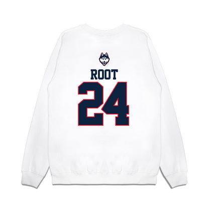 UConn - NCAA Baseball : Beau Root - USA Raglan Premium Crewneck Sweatshirt-1