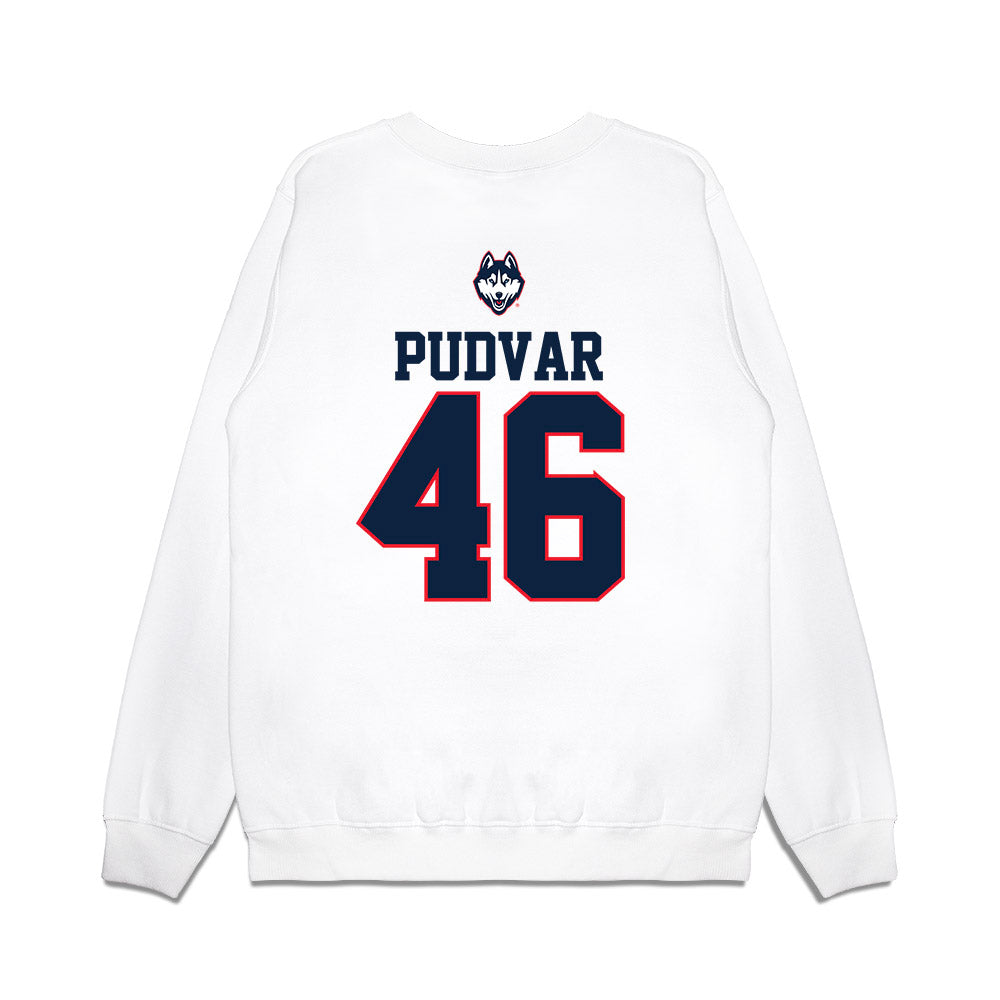 UConn - NCAA Baseball : Oliver Pudvar - USA Raglan Premium Crewneck Sweatshirt-1
