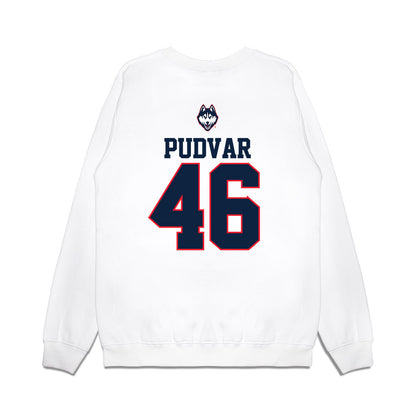 UConn - NCAA Baseball : Oliver Pudvar - USA Raglan Premium Crewneck Sweatshirt-1