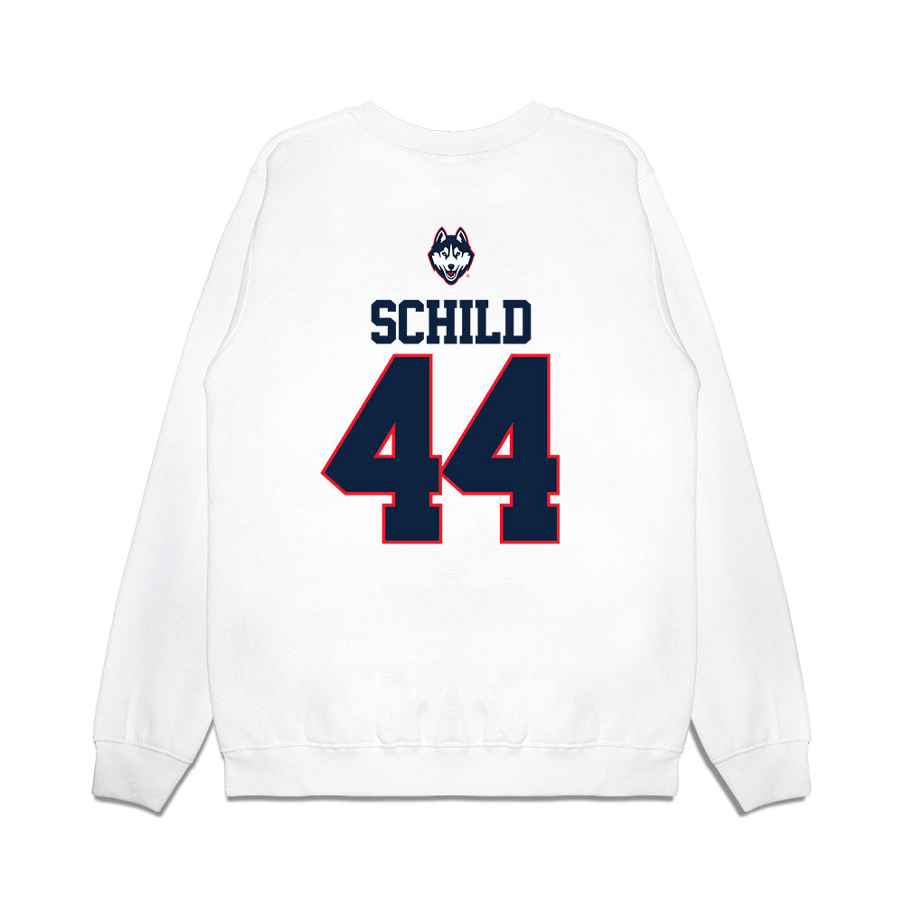 UConn - NCAA Baseball : Ben Schild - USA Raglan Premium Crewneck Sweatshirt-1