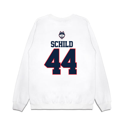 UConn - NCAA Baseball : Ben Schild - USA Raglan Premium Crewneck Sweatshirt-1