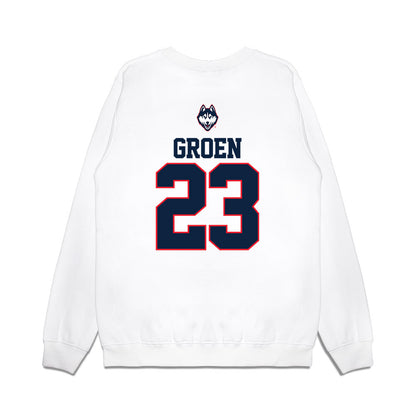 UConn - NCAA Baseball : Carter Groen - USA Raglan Premium Crewneck Sweatshirt-1