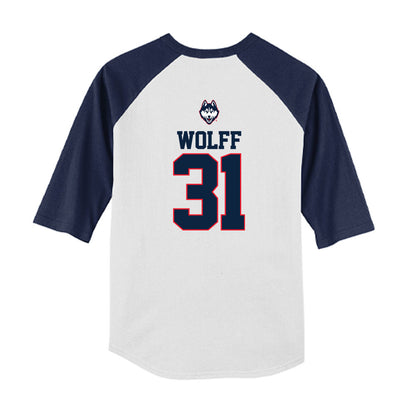 UConn - NCAA Baseball : Devin Wolff - USA Raglan Youth Raglan T-Shirt-1