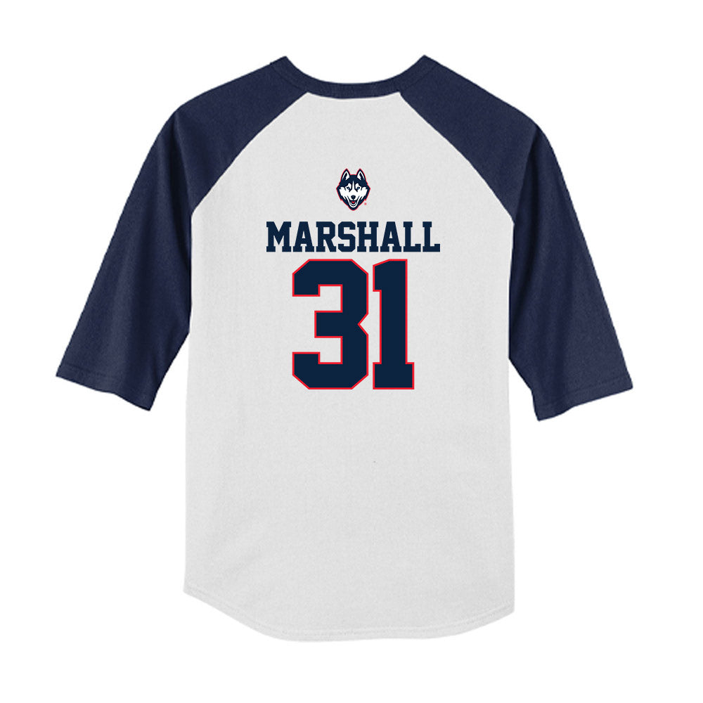 UConn - NCAA Baseball : Jackson Marshall - USA Raglan Youth Raglan T-Shirt-1