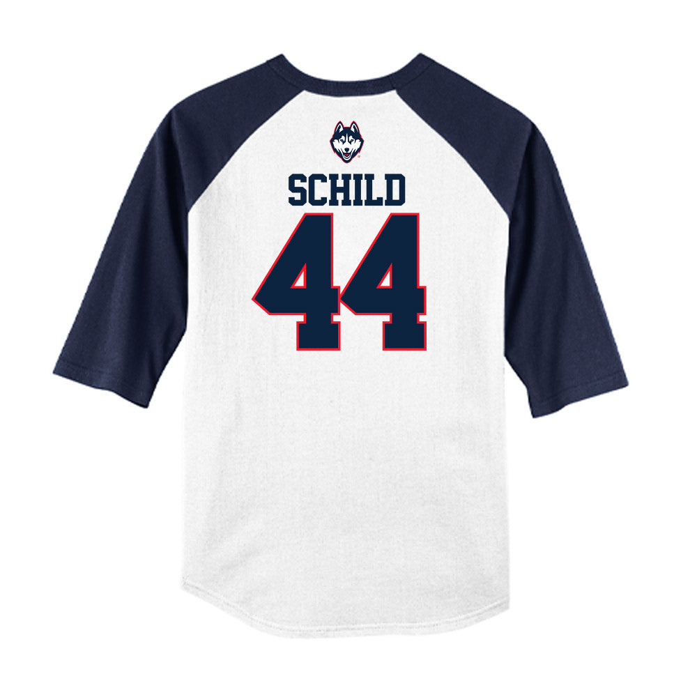 UConn - NCAA Baseball : Ben Schild - USA Raglan Raglan Shirt-1
