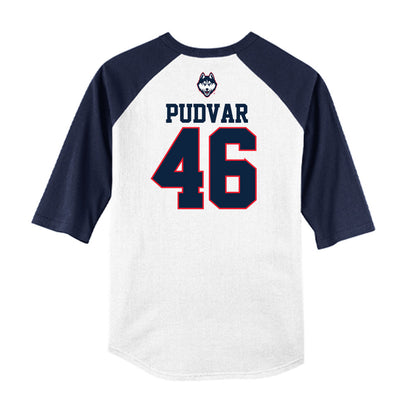 UConn - NCAA Baseball : Oliver Pudvar - USA Raglan Raglan Shirt-1