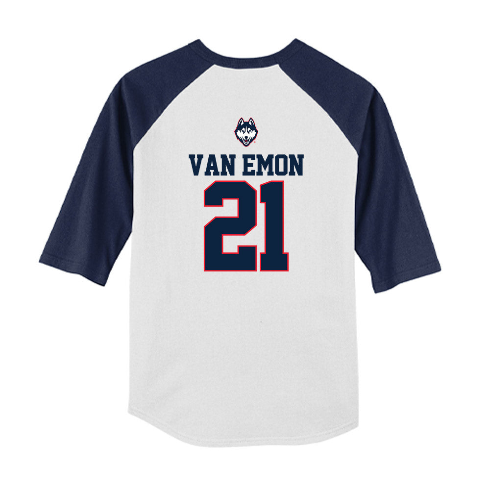 UConn - NCAA Baseball : Gabe Van Emon - USA Raglan Youth Raglan T-Shirt-1