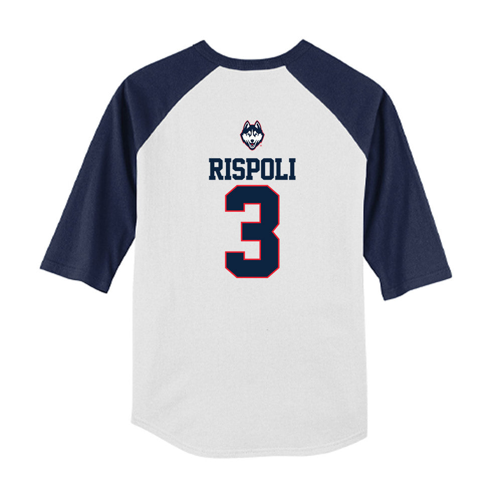 UConn - NCAA Baseball : Robert Rispoli - USA Raglan Youth Raglan T-Shirt-1