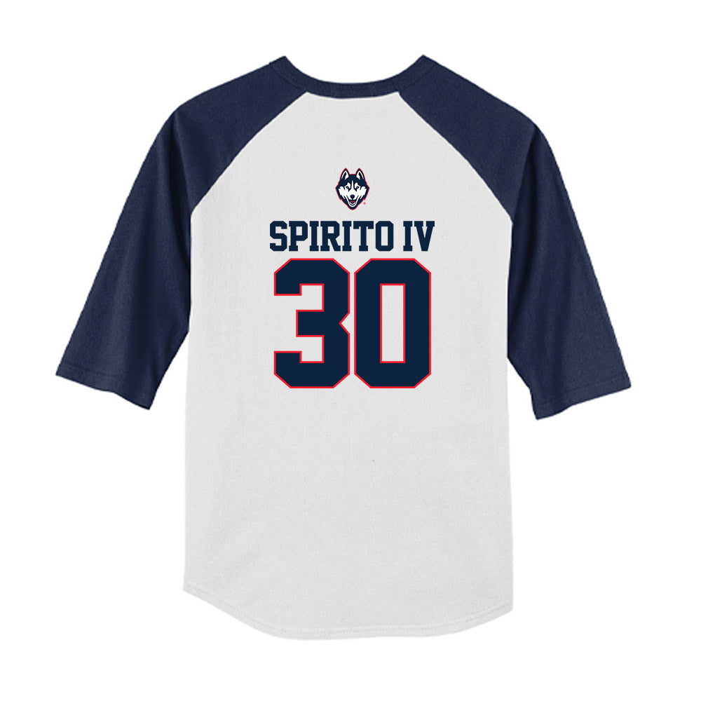 UConn - NCAA Baseball : Frank Spirito IV - USA Raglan Youth Raglan T-Shirt-1