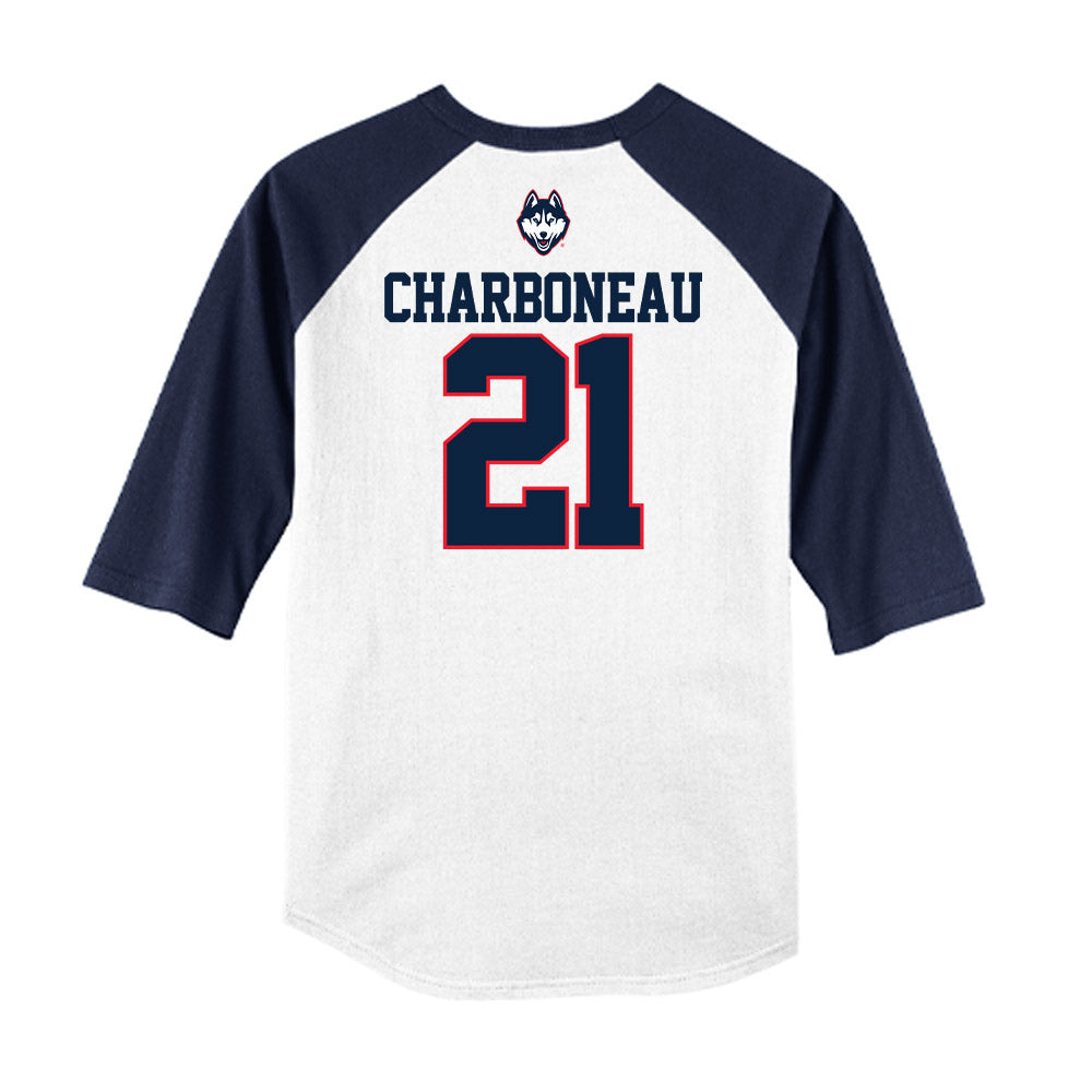 UConn - NCAA Baseball : Logan Charboneau - USA Raglan Raglan Shirt-1