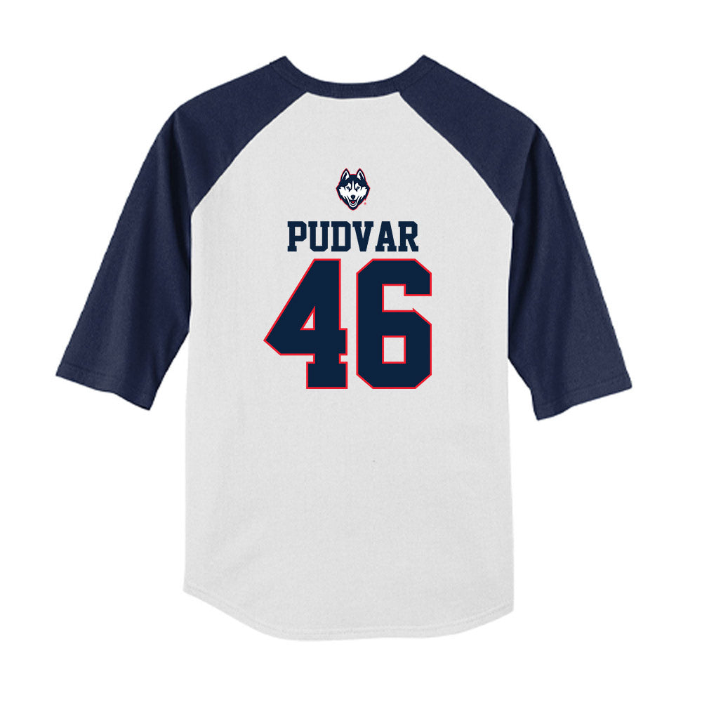 UConn - NCAA Baseball : Oliver Pudvar - USA Raglan Youth Raglan T-Shirt-1