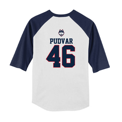 UConn - NCAA Baseball : Oliver Pudvar - USA Raglan Youth Raglan T-Shirt-1