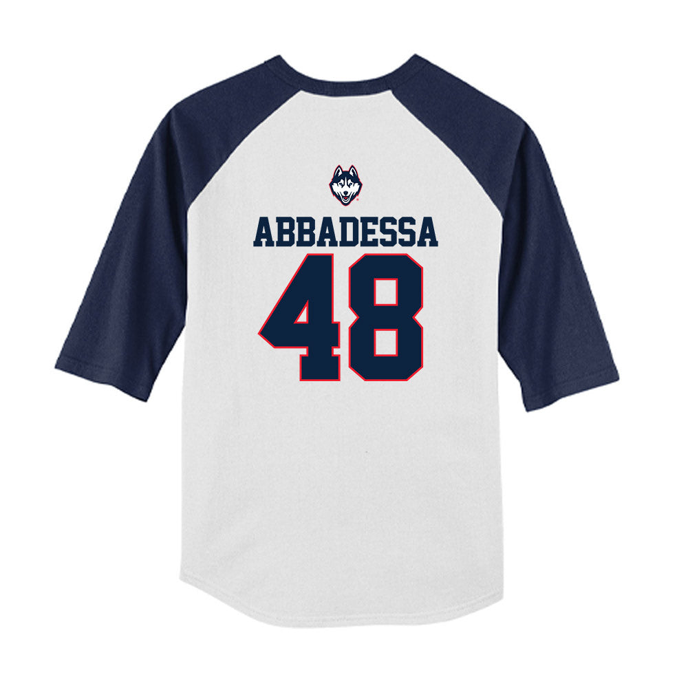 UConn - NCAA Baseball : Jude Abbadessa - USA Raglan Youth Raglan T-Shirt-1