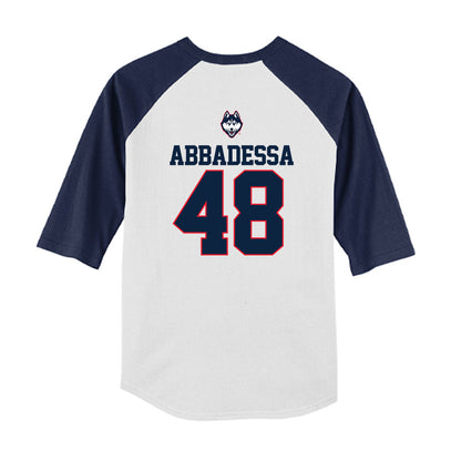 UConn - NCAA Baseball : Jude Abbadessa - USA Raglan Youth Raglan T-Shirt-1