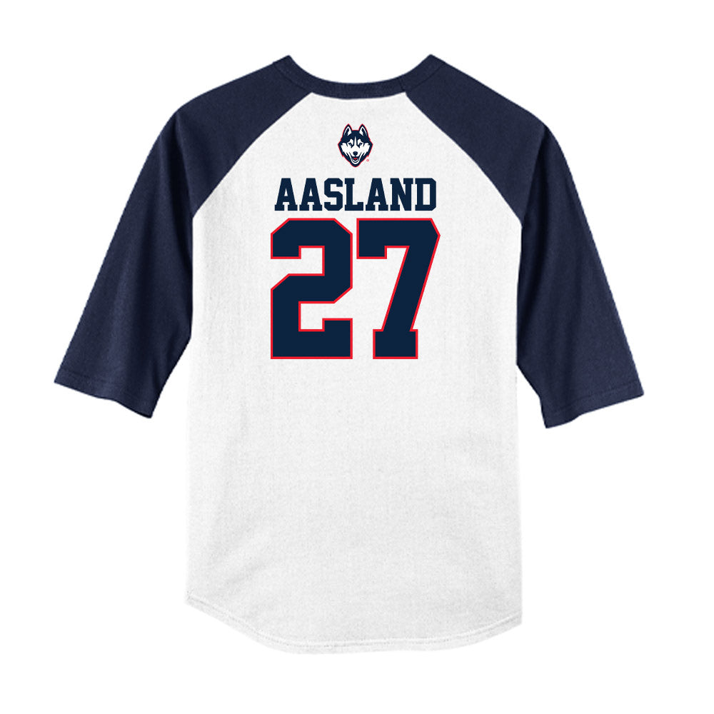 UConn - NCAA Baseball : Tristan Aasland - USA Raglan Raglan Shirt-1