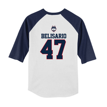 UConn - NCAA Baseball : Anthony Belisario - USA Raglan Youth Raglan T-Shirt-1