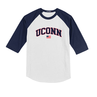 UConn - NCAA Baseball : Gabe Van Emon - USA Raglan Youth Raglan T-Shirt-0