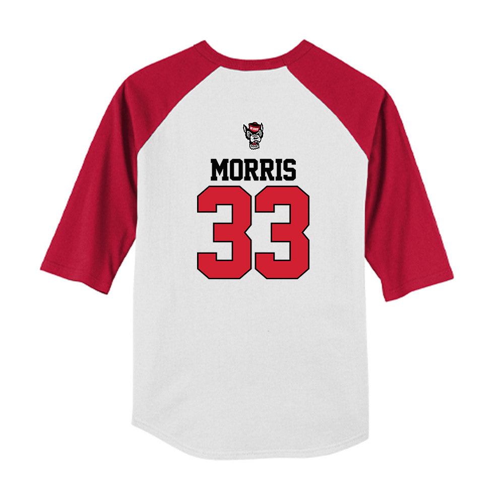 NC State - NCAA Baseball : Kaden Morris - USA Raglan Youth Raglan T-Shirt-1