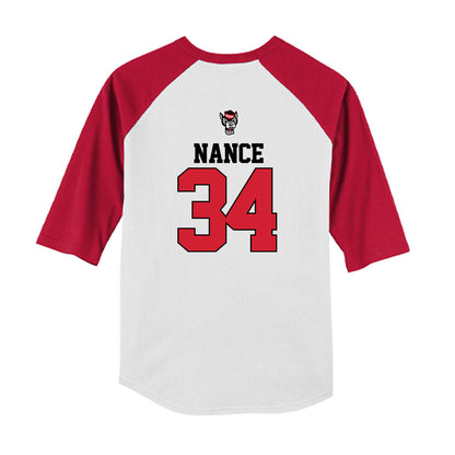 NC State - NCAA Baseball : Anderson Nance - USA Raglan Youth Raglan T-Shirt-1