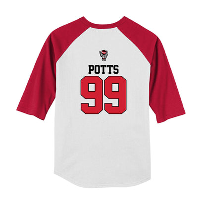 NC State - NCAA Baseball : Tristan Potts - USA Raglan Youth Raglan T-Shirt-1