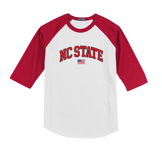 NC State - NCAA Baseball : Andrew Wiggins - USA Raglan Youth Raglan T-Shirt-0
