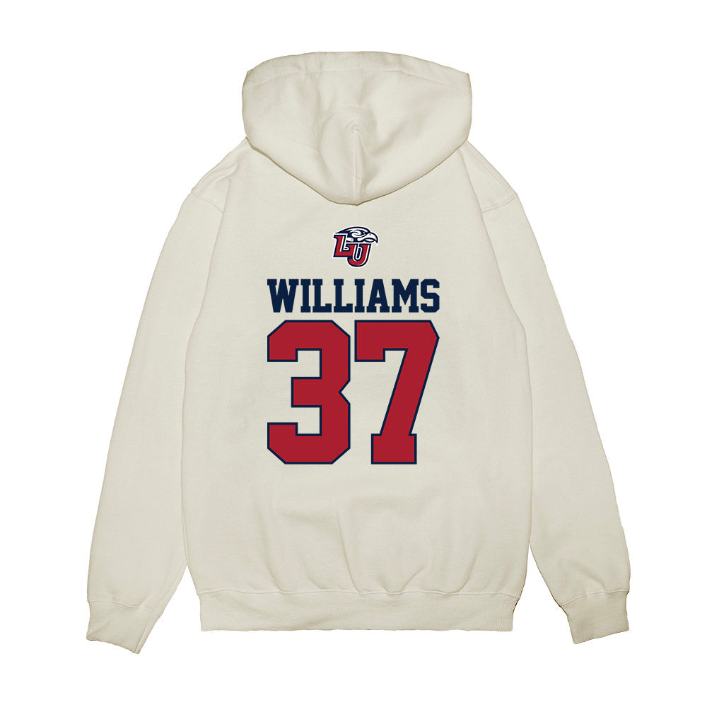 Liberty - NCAA Baseball : Spencer Williams - USA Raglan Premium Hooded Sweatshirt-1