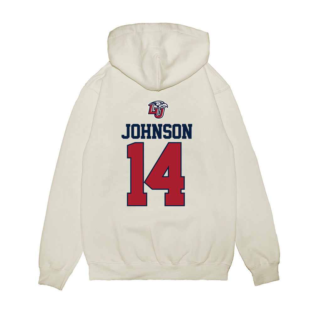 Liberty - NCAA Baseball : Peter Johnson - USA Raglan Premium Hooded Sweatshirt-1