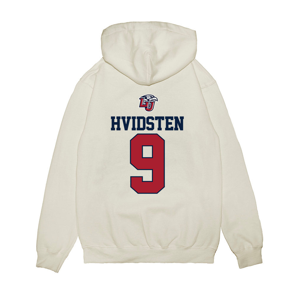 Liberty - NCAA Baseball : Kyle Hvidsten - USA Raglan Premium Hooded Sweatshirt-1