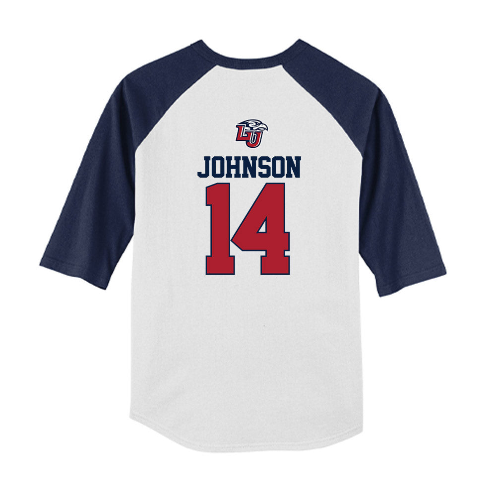 Liberty - NCAA Baseball : Peter Johnson - USA Raglan Youth Raglan T-Shirt-1