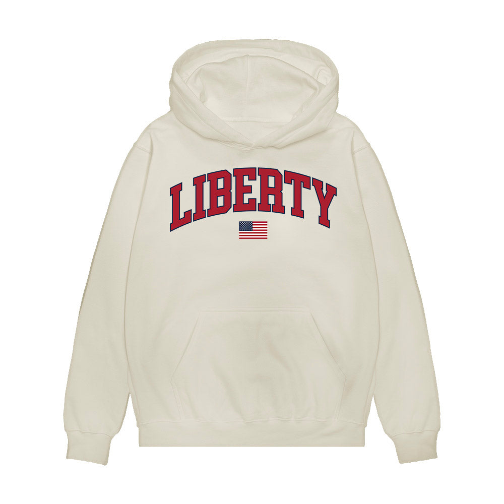Liberty - NCAA Baseball : Peter Johnson - USA Raglan Premium Hooded Sweatshirt-0