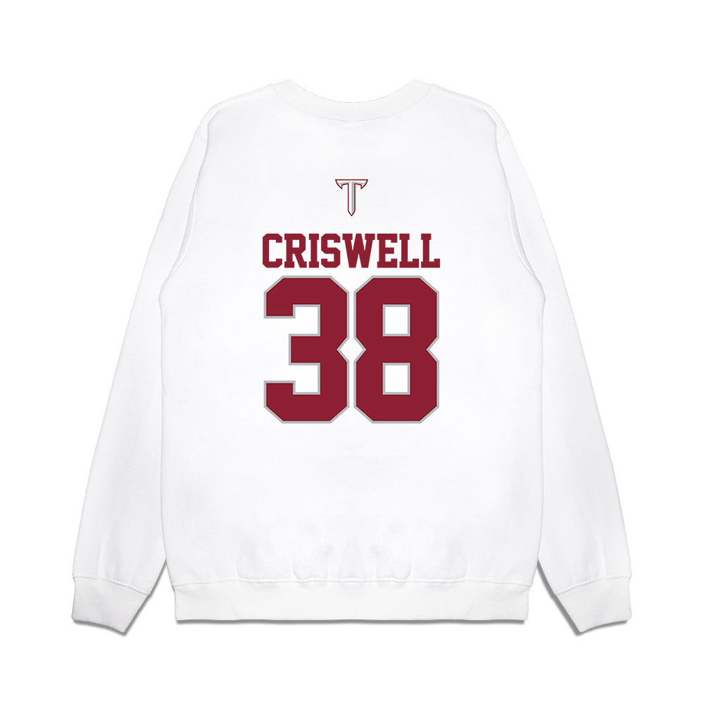 Troy - NCAA Baseball : Nate Criswell - USA Raglan Premium Crewneck Sweatshirt-1