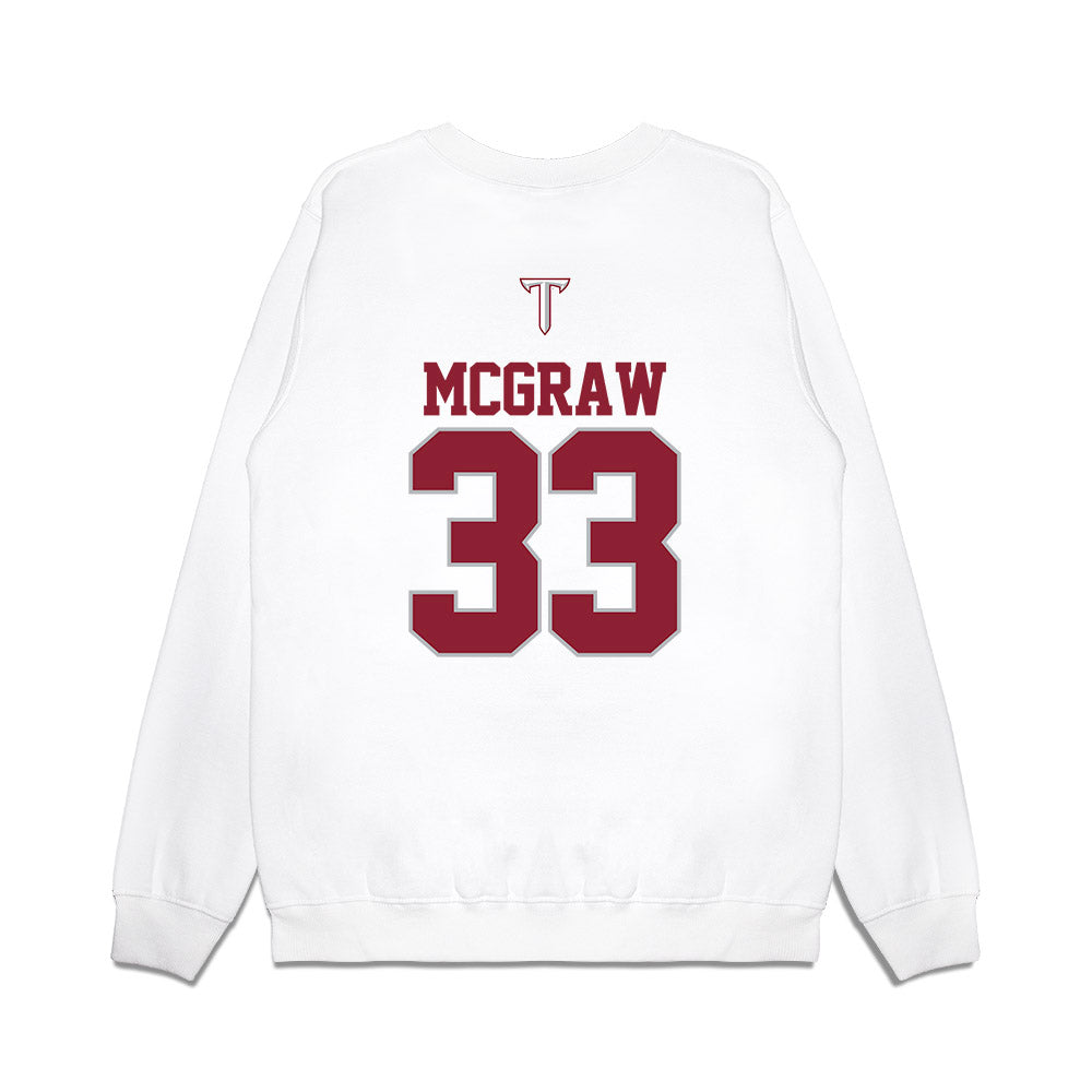 Troy - NCAA Baseball : Ty McGraw - USA Raglan Premium Crewneck Sweatshirt-1