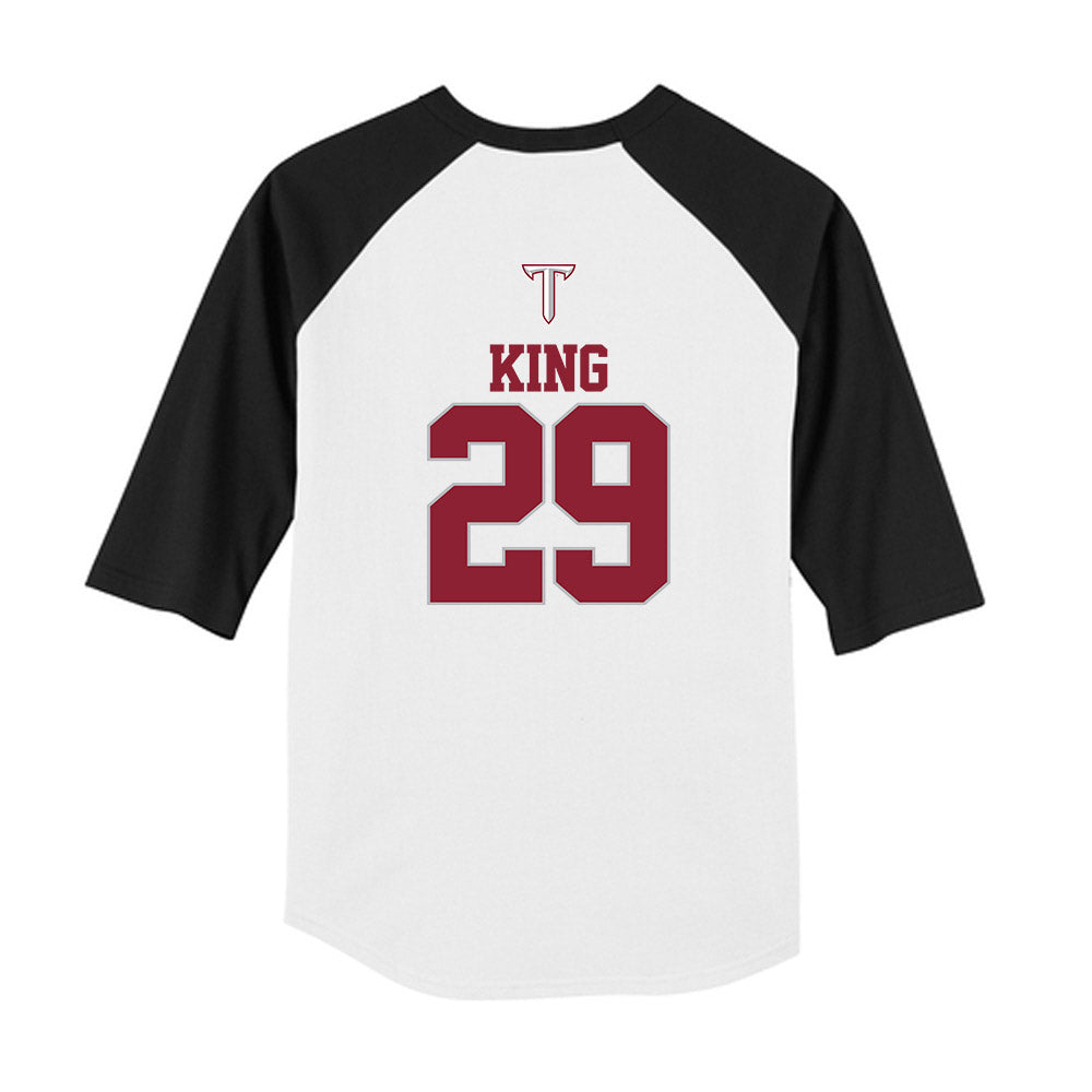 Troy - NCAA Baseball : Dylan King - USA Raglan Youth Raglan T-Shirt-1