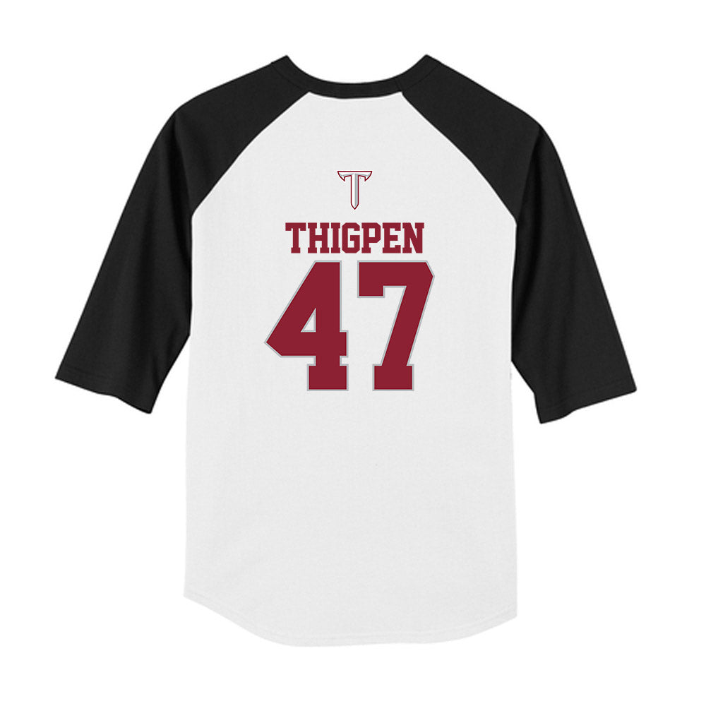 Troy - NCAA Baseball : Noah Thigpen - USA Raglan Youth Raglan T-Shirt-1