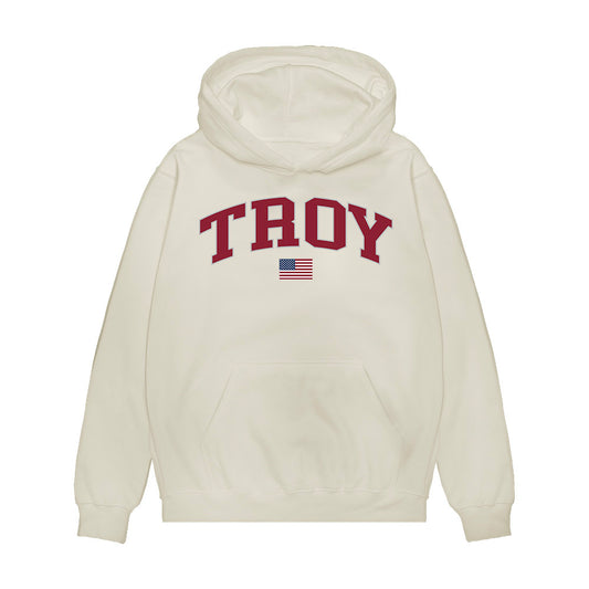 Troy - NCAA Baseball : Kelly Crumpton - USA Raglan Premium Hooded Sweatshirt-0