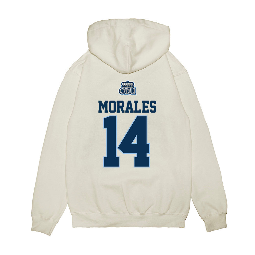 Old Dominion - NCAA Baseball : Efrain Morales - USA Raglan Premium Hooded Sweatshirt-1