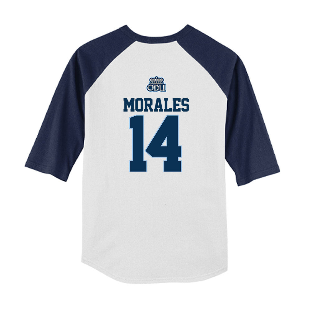 Old Dominion - NCAA Baseball : Efrain Morales - USA Raglan Youth Raglan T-Shirt-1