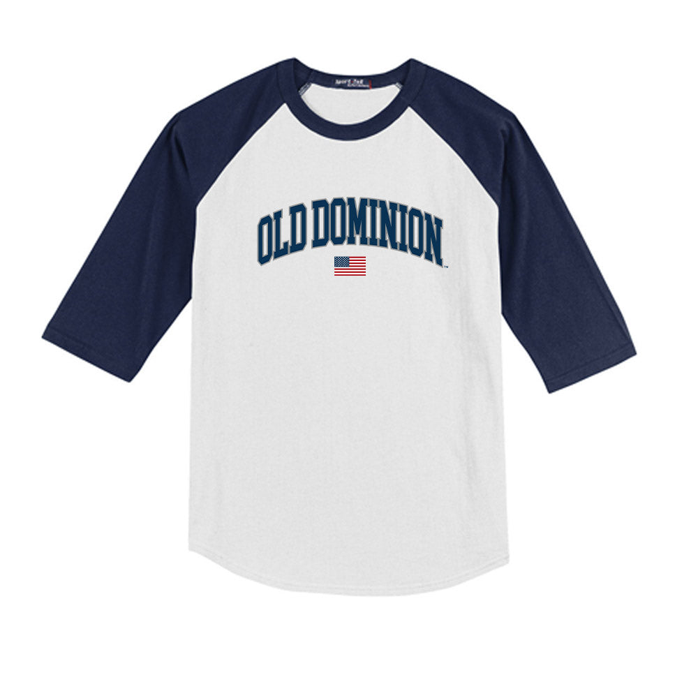 Old Dominion - NCAA Baseball : Tyler Zedalis - USA Raglan Youth Raglan T-Shirt-0