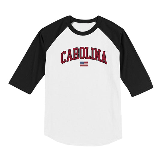 South Carolina - NCAA Baseball : Elijah Foster - USA Raglan Shirt-0