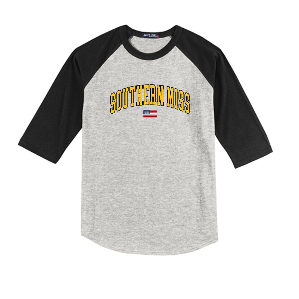 Southern Miss - NCAA Baseball : Brooks Willoughby - USA Youth Raglan T-Shirt-0