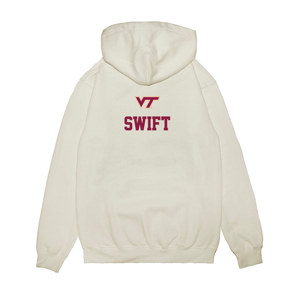 Virginia Tech - NCAA Baseball : Chase Swift - USA Premium Hooded Sweatshirt-1