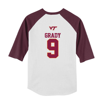 Virginia Tech - NCAA Baseball : Clay Grady - USA Youth Raglan T-Shirt-1