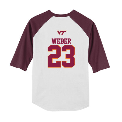 Virginia Tech - NCAA Baseball : Ben Weber - USA Youth Raglan T-Shirt-1