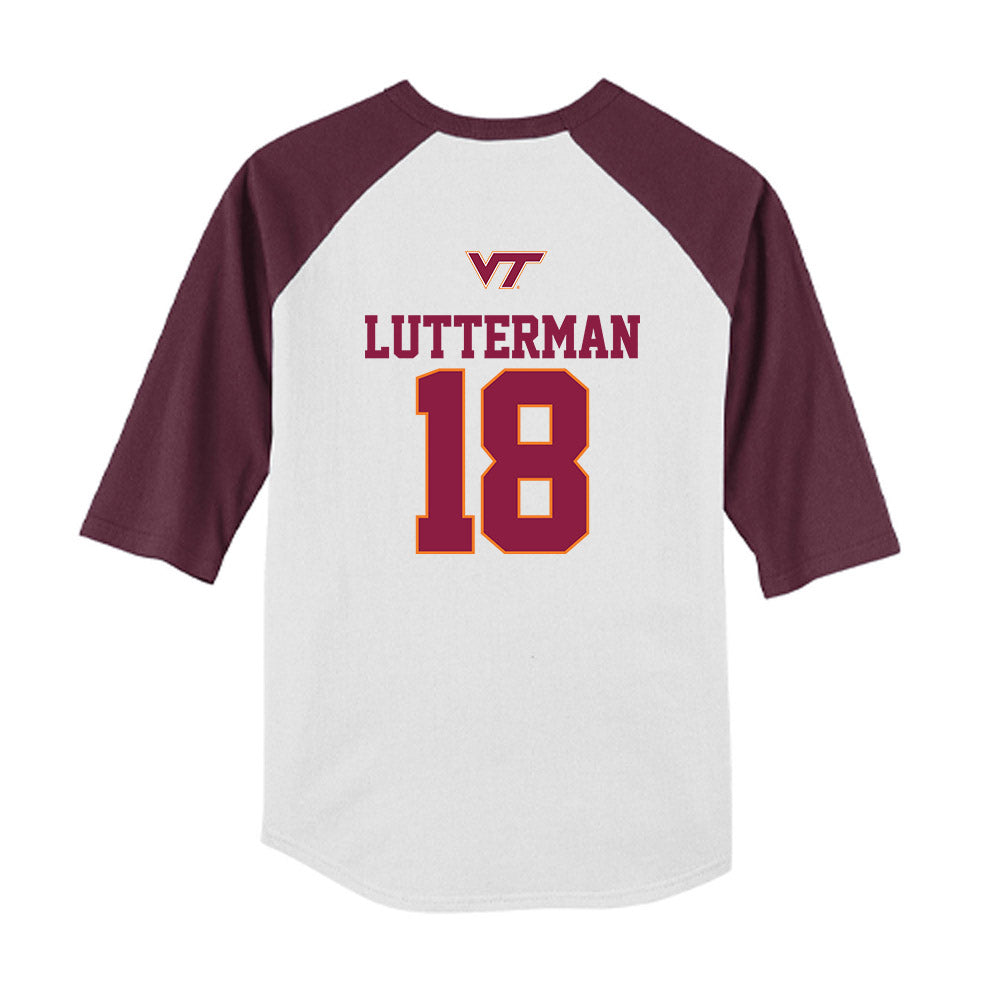 Virginia Tech - NCAA Baseball : Hudson Lutterman - USA Youth Raglan T-Shirt-1