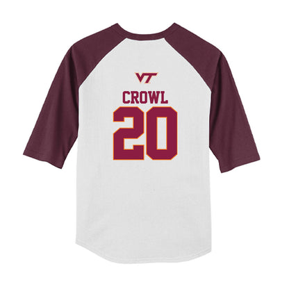 Virginia Tech - NCAA Baseball : Preston Crowl - USA Youth Raglan T-Shirt-1