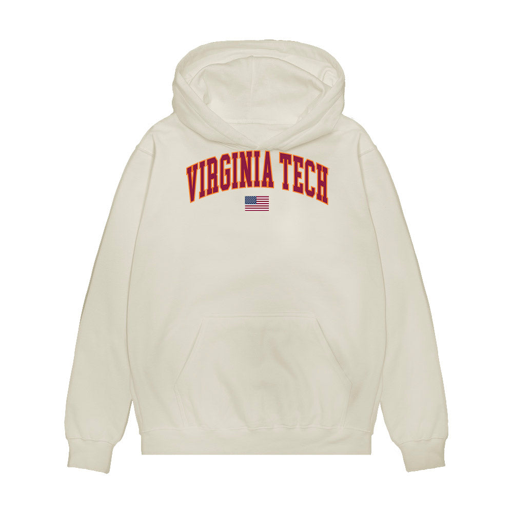 Virginia Tech - NCAA Baseball : Treyson Hughes - USA Premium Hooded Sweatshirt-0