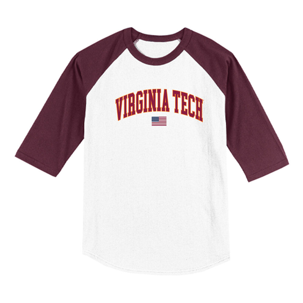 Virginia Tech - NCAA Baseball : Treyson Hughes - USA Raglan Shirt-0