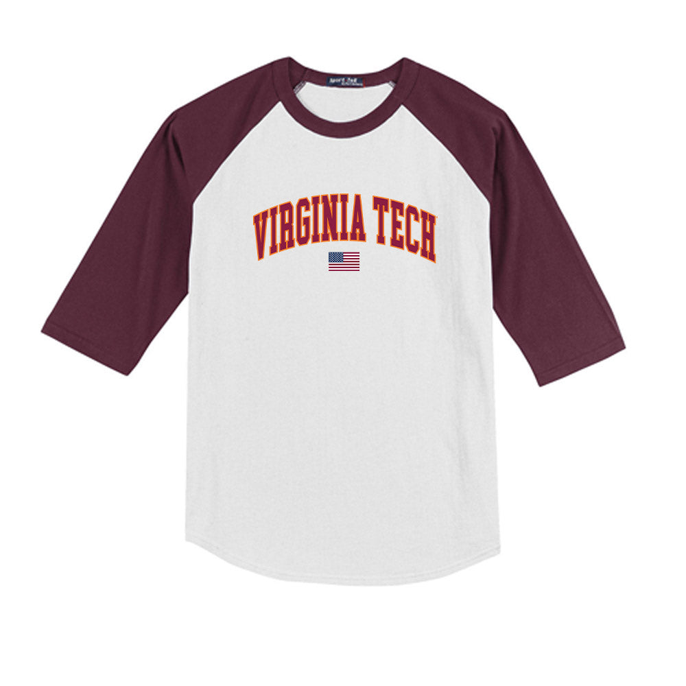 Virginia Tech - NCAA Baseball : Hudson Lutterman - USA Youth Raglan T-Shirt-0